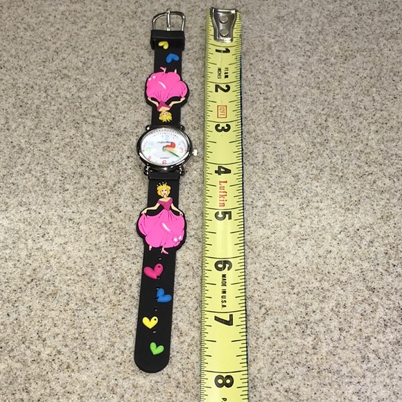 Girls Watch Black with Pink Princess and Hearts - Picture 5 of 8